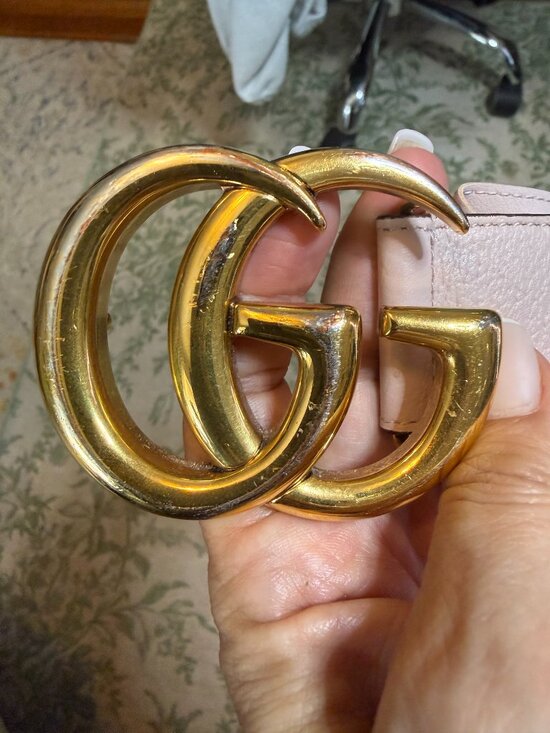 Authentic Gucci GG Marmont Jumbo Belt Pink Size 85 Gold Buckle EUC main image 5